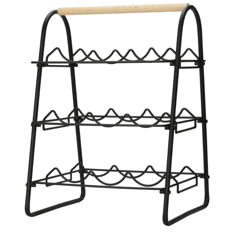 Vinhylla i Metall För 9 Flaskor