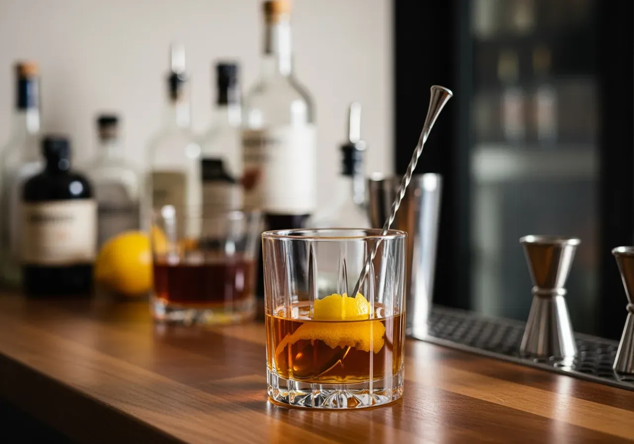 Dubbla sugrör i cocktailglas