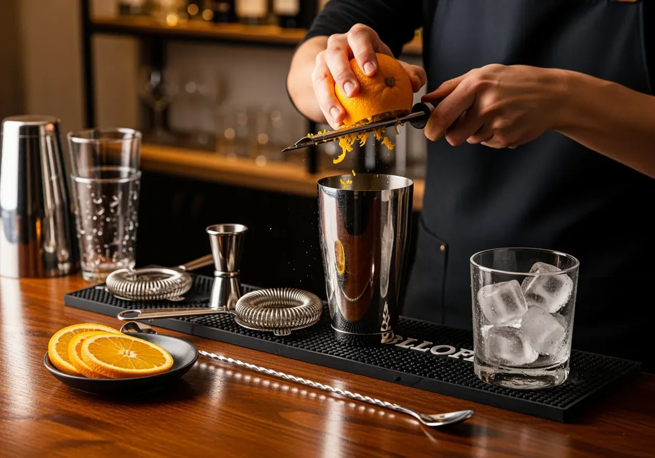 Sugrör i glas utan fot i bruk