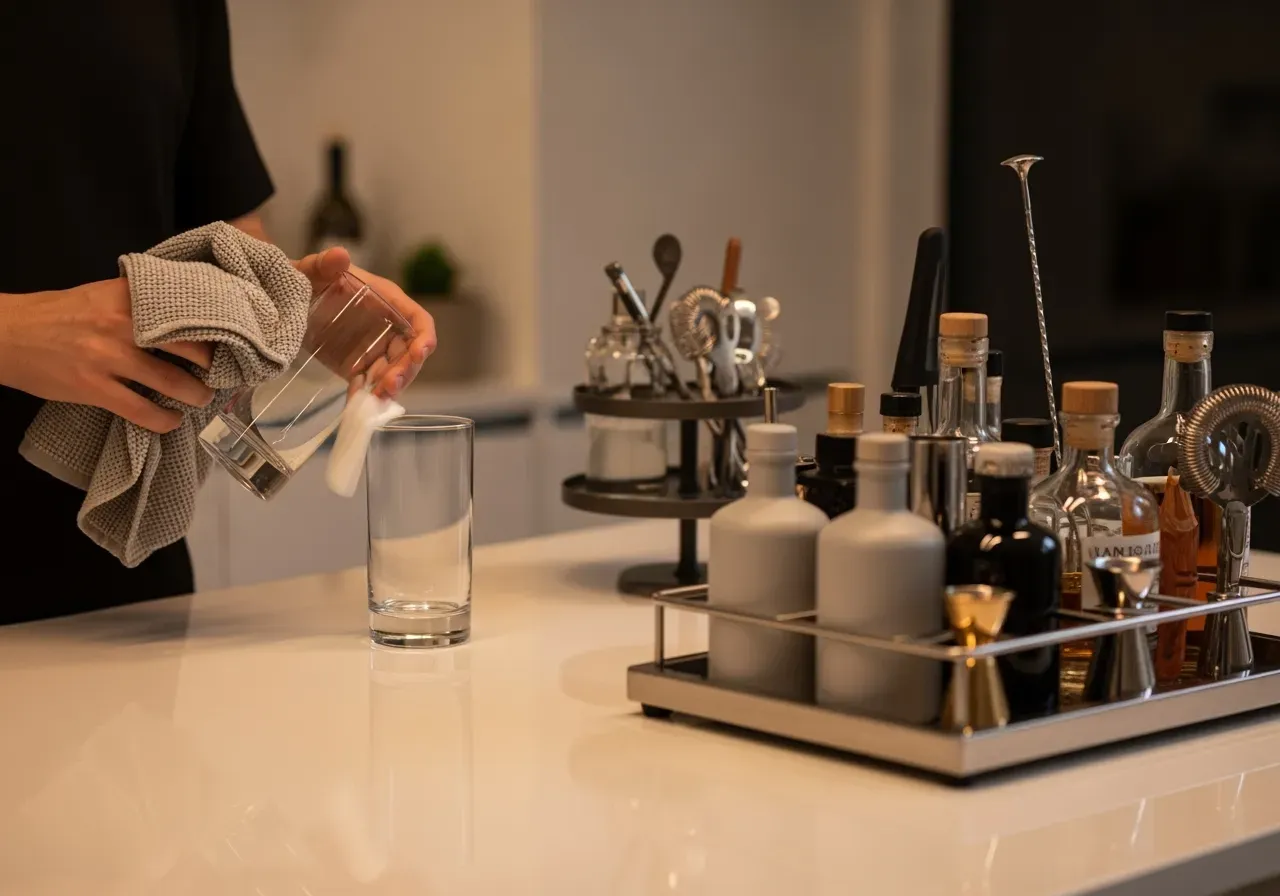 Sugrör i ölglas på bar