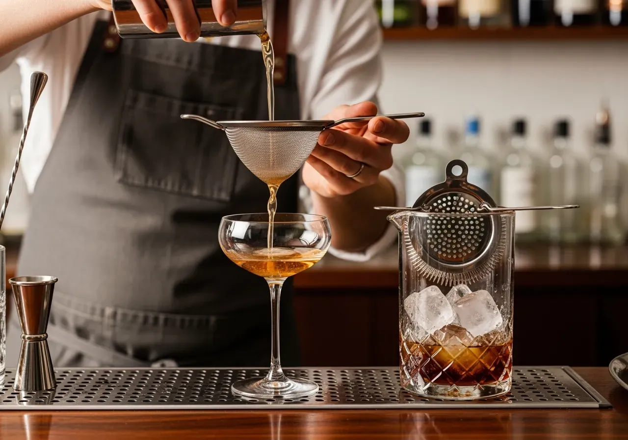 Sugrör i coupeglas placeringsguide