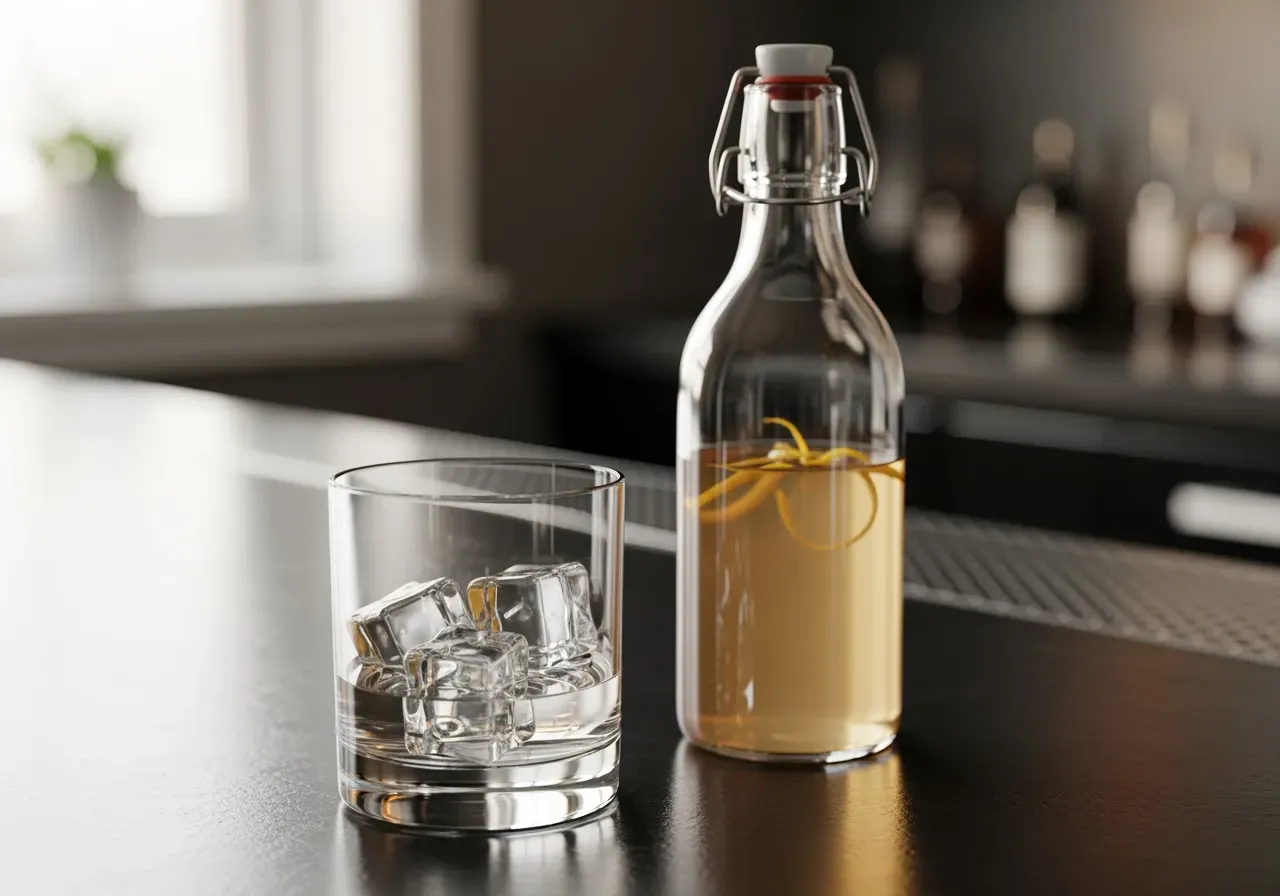 Sugrör i gin glas placering