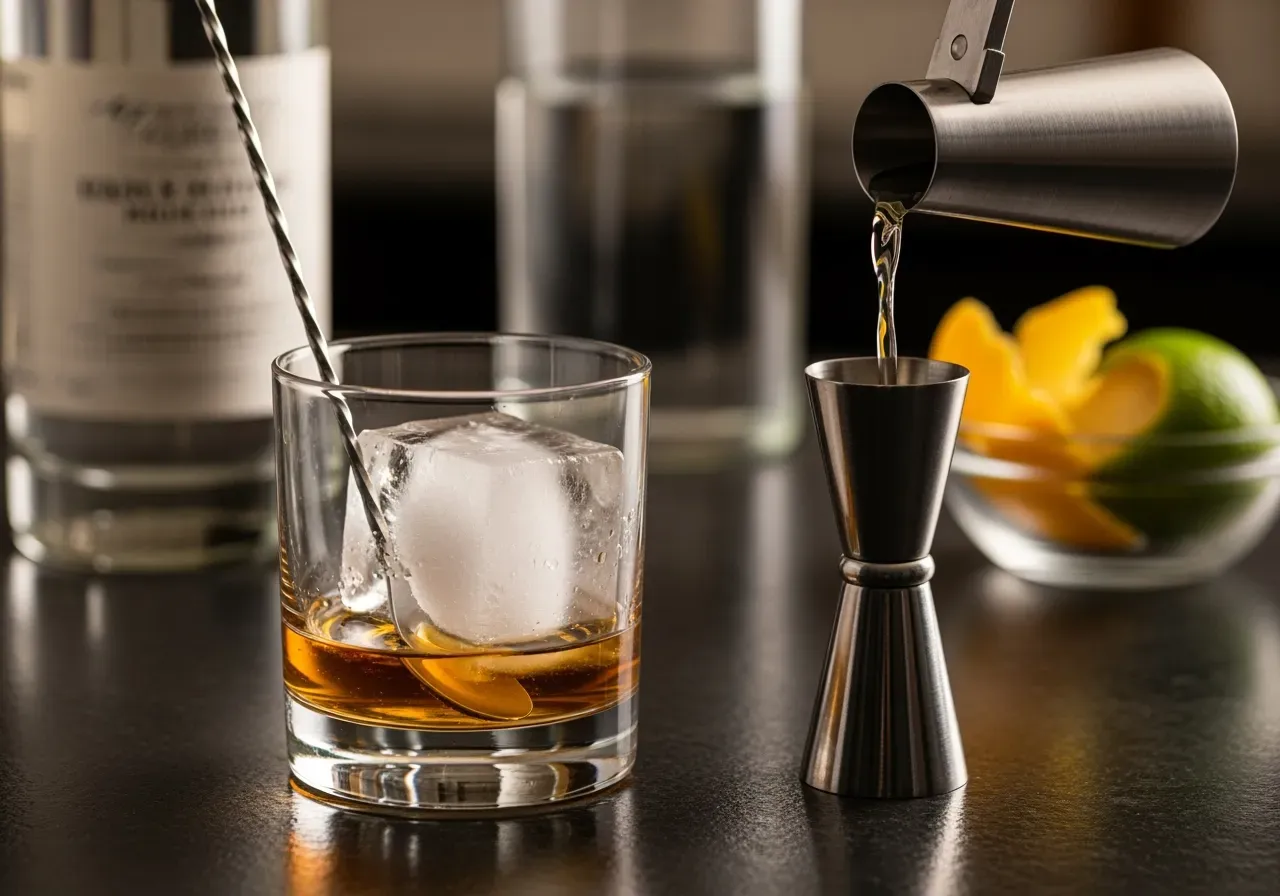 Sugrör i martiniglas etikett