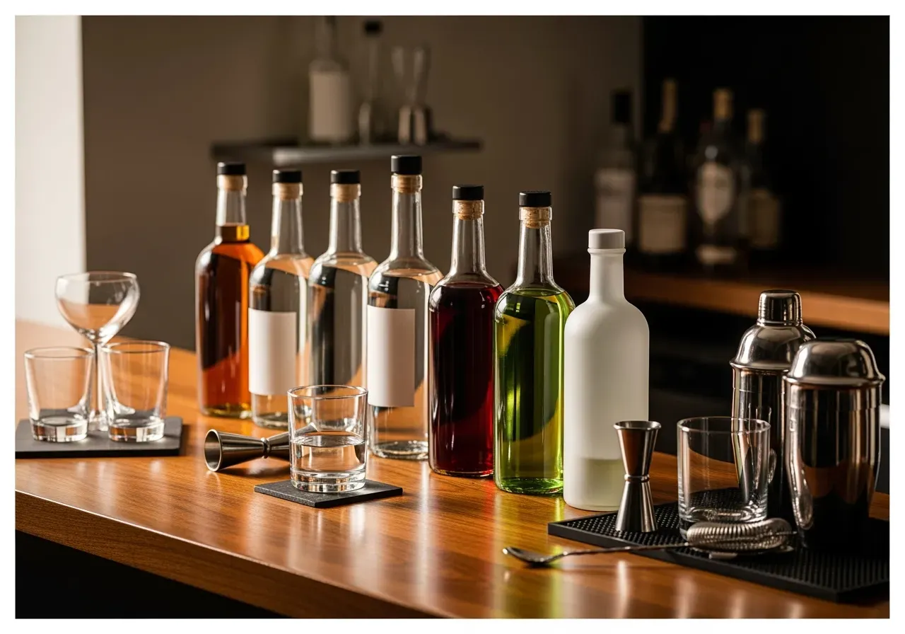 Sugrör i snapsglas mått och etikett