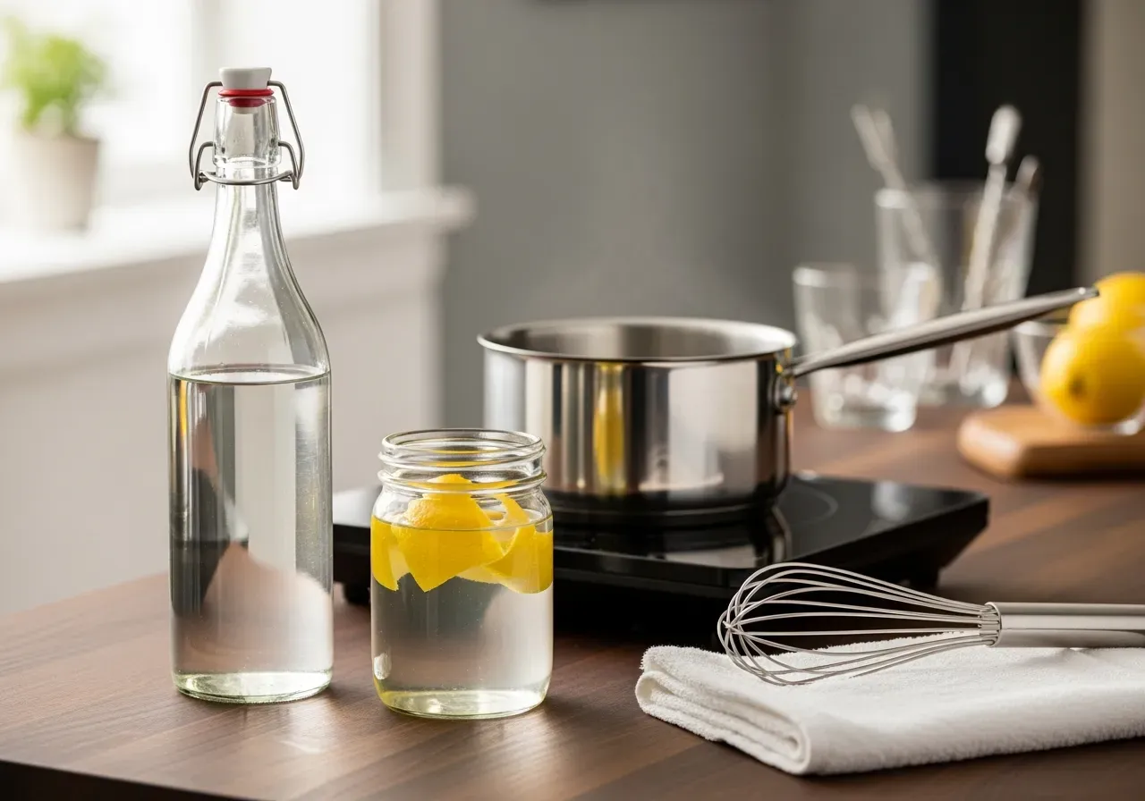 Sugrör i stengodsmuggar vid servering