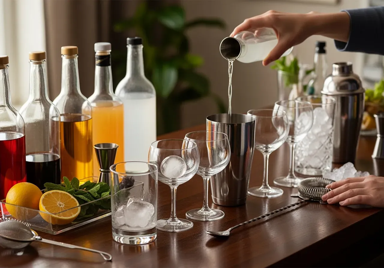 Sugrör i vinglas med diskret stil