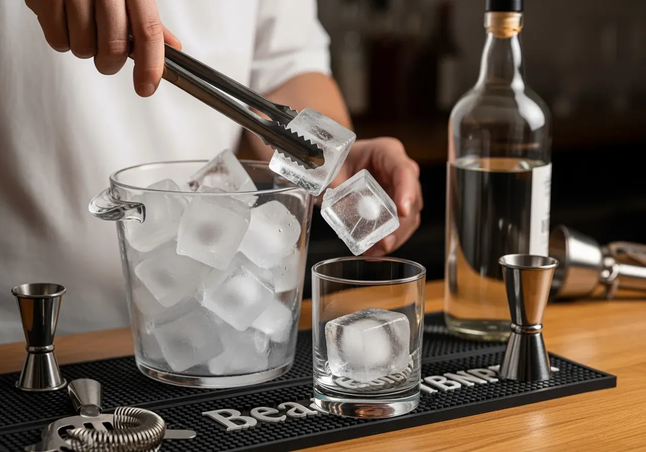 Sugrör med isstavar i highball