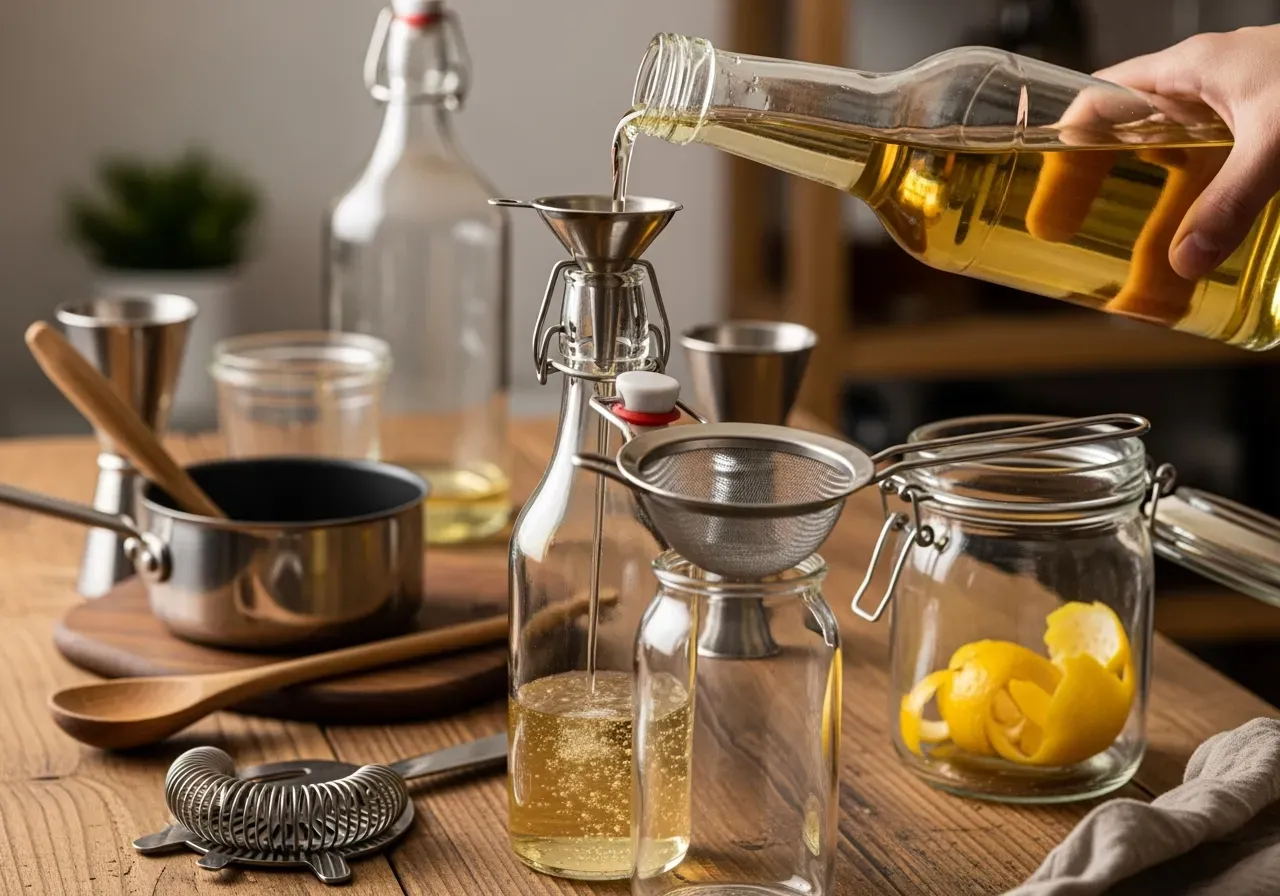 Sugrör och dekorationer i glas